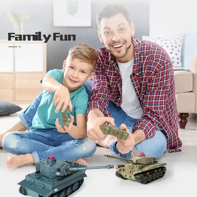 Alt view image 5 of 7 - RC Tank Military Truck Vehicles RC Car 2.4Ghz Radio Controlled Military Battle Tank Toy 270°Rotational Realistic Sounds Electronics Hobby Toys for Kids Boys (Green)