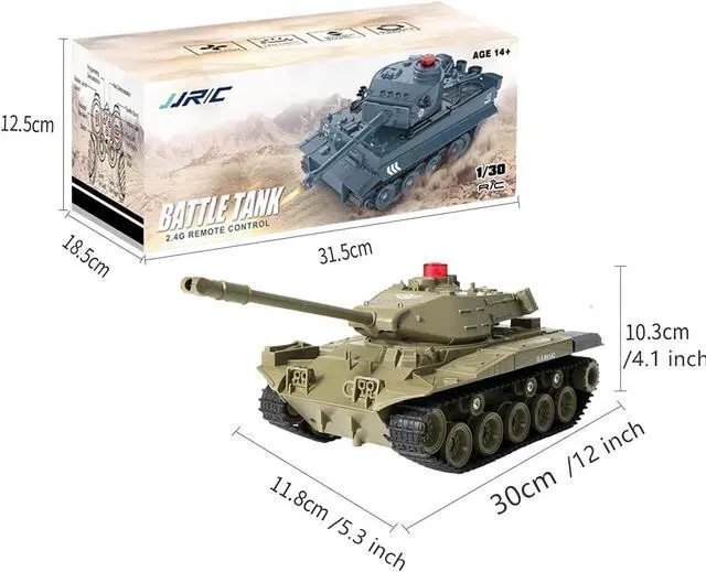 Alt view image 7 of 7 - RC Tank Military Truck Vehicles RC Car 2.4Ghz Radio Controlled Military Battle Tank Toy 270°Rotational Realistic Sounds Electronics Hobby Toys for Kids Boys (Green)