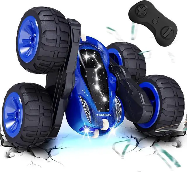 Main image of Tecnock Remote Control Car for Kids, 2.4GHz RC Car with Type-C Easy Charging, 4WD Double Sided 360° Rotates and Flips RC Stunt Car, Toys Gift for Boys and Girls