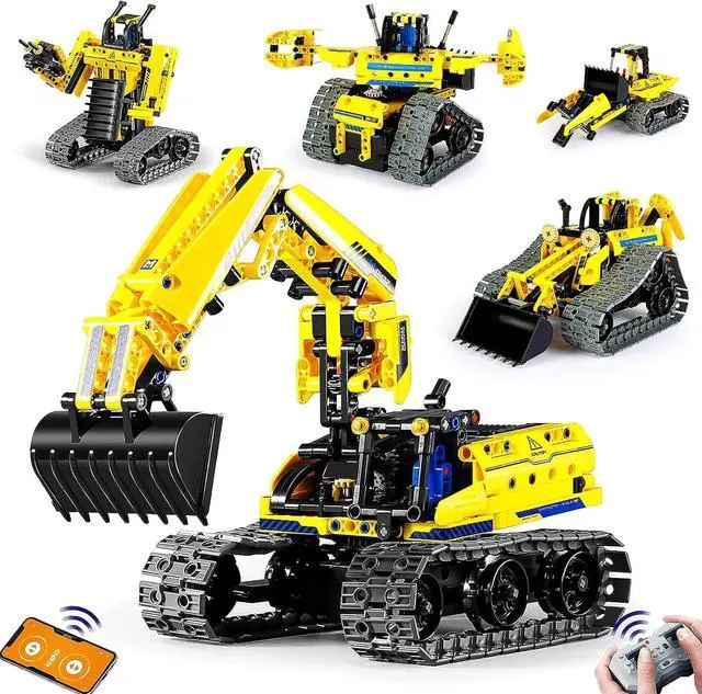 Main image of 5 in 1 Building Toys STEM Robotics Kit, 430 PCS Blocks RC Robot Erector Sets, APP & Remote Control Excavator Science Kits for Kids Age 6 7 8 9 10 11 12-14, DIY Educational Gift for Boys & Girls