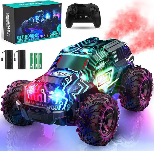 Main image of BLUEJAY Remote-Control-Car, 2.4GHz High Speed Rc Cars Truck, Offroad Monster Hobby Racing Car with LED Colorful Bodylight and Rechargeable Battery, Car Toy Gifts 3 4 5 6 7 8 Year Old Boys Girls Kids