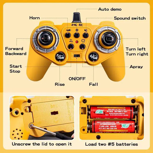 Alt view image 3 of 6 - 2.4Ghz Remote Control Forklift Toys,RC Forklift Truck with Spray, Cool Lights,Sound,1/24 Scale 11 Channel Rechargeable Forklift Truck Gift for Kids