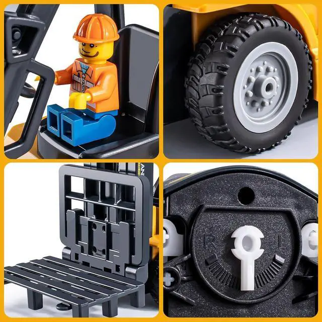 Alt view image 4 of 6 - 2.4Ghz Remote Control Forklift Toys,RC Forklift Truck with Spray, Cool Lights,Sound,1/24 Scale 11 Channel Rechargeable Forklift Truck Gift for Kids