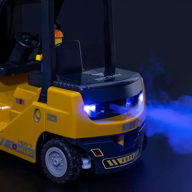 Alt view image 5 of 6 - 2.4Ghz Remote Control Forklift Toys,RC Forklift Truck with Spray, Cool Lights,Sound,1/24 Scale 11 Channel Rechargeable Forklift Truck Gift for Kids