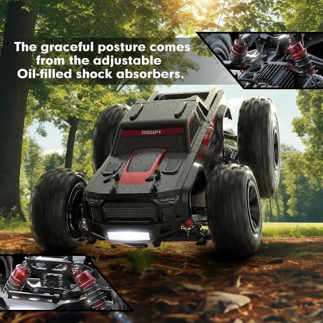 Alt view image 2 of 6 - MEW4 1/16 Brushless RC Car, 4X4 RC Offroad Trucks, Portable RC Cars Fast 42 Km/h for Adults, High Speed RC Car, Stadium RC Truck for Adult