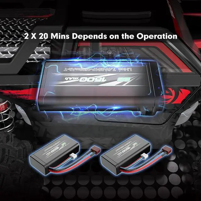 Alt view image 4 of 6 - MEW4 1/16 Brushless RC Car, 4X4 RC Offroad Trucks, Portable RC Cars Fast 42 Km/h for Adults, High Speed RC Car, Stadium RC Truck for Adult