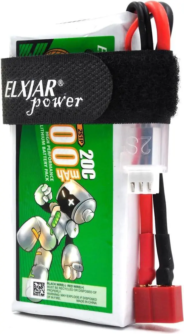 Alt view image 2 of 6 - (2-Pack) 7.4V 2700mAh 20C Li-Po Battery Replacement for WLTOYS 12428 RC Car 1/12, Deans-T Plug with 2S Balance Charger