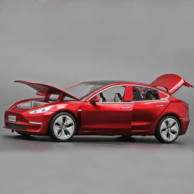 Alt view image 5 of 5 - Diecast Toy Car Model 3 Car Model,Zinc Alloy Simulation Casting car Model Pull Back Vehicles,1:32 Scale Mini Vehicles Toys with Lights and Music for Toddlers Kids Children Birthday Gift (Red)