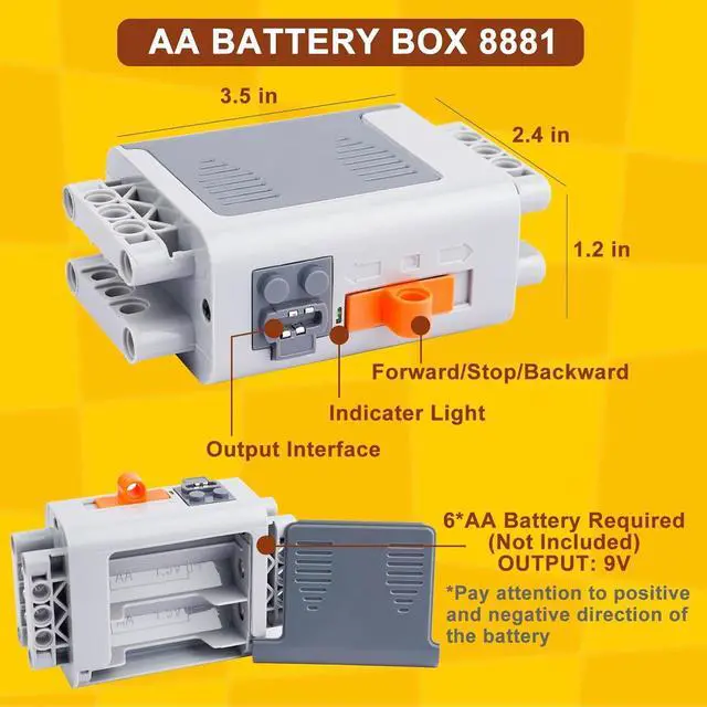 Alt view image 2 of 7 - 7-in-1 Motor Kit Compatible with Lego Technic - Science and Technology Power Function Kit with Motor Remote Receiver Battery Box Extension Wires
