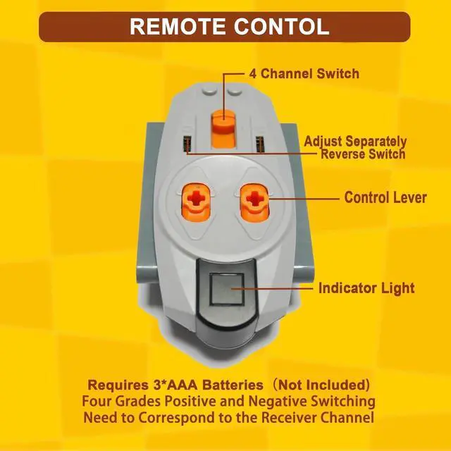 Alt view image 3 of 7 - 7-in-1 Motor Kit Compatible with Lego Technic - Science and Technology Power Function Kit with Motor Remote Receiver Battery Box Extension Wires