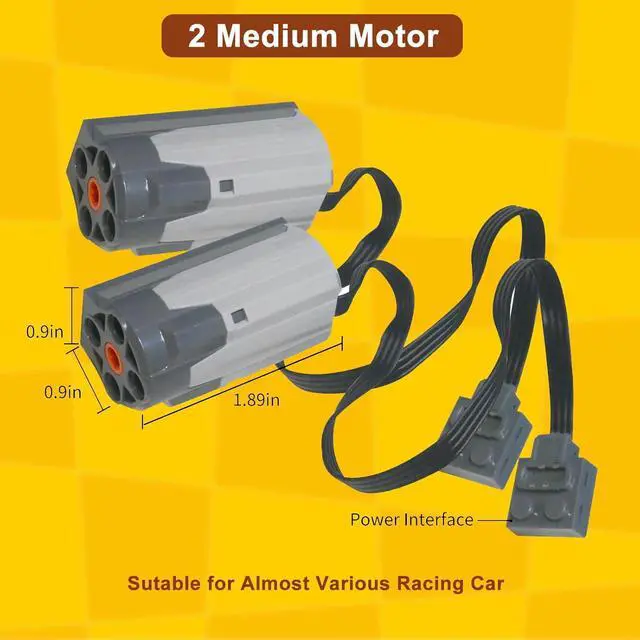 Alt view image 4 of 7 - 7-in-1 Motor Kit Compatible with Lego Technic - Science and Technology Power Function Kit with Motor Remote Receiver Battery Box Extension Wires