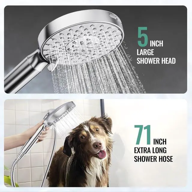 Alt view image 6 of 7 - Filtered Shower Head with Handheld, High Pressure 9 Spray Mode Chrome Showerhead with Filters,detachable shower head,Water Softener Filters Beads for Hard Water -Remove Chlorine