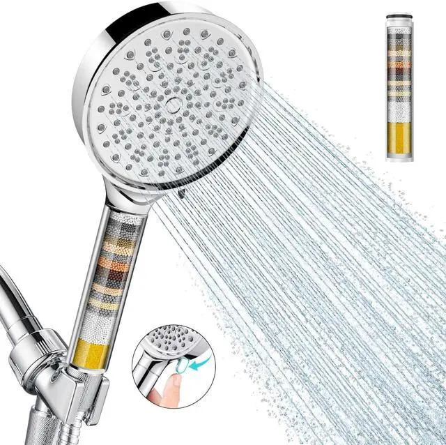 Main image of Cobbe Filtered Shower Head with Handheld, High Pressure 6 Spray Mode Showerhead with Filters, Water Softener Filters Beads for Hard Water - Remove Chlorine - Reduces Dry Itchy Skin, Chrome