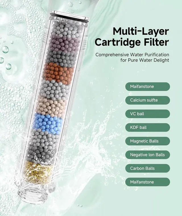 Alt view image 5 of 7 - Filtered Shower Head with Handheld 9-Spray Setting Detachable Showerhead with Filters Shower Head for Hard Water - Filtered Chlorine Improve Skin and Hair Texture Chrome