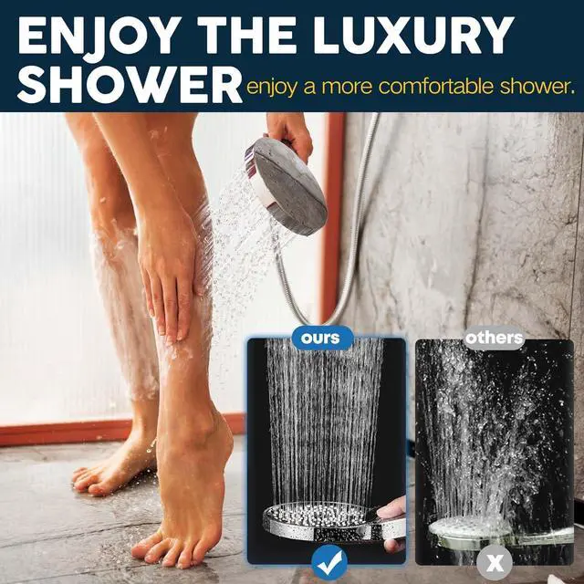 Alt view image 6 of 7 - Shower Head,8Rain Shower Head with Handheld Spray Combo with 11'' Angle Adjustable Extension Arm/Flow Regulator/Shower System,High Pressure Rainfall Shower Head Bathroom,Chrome