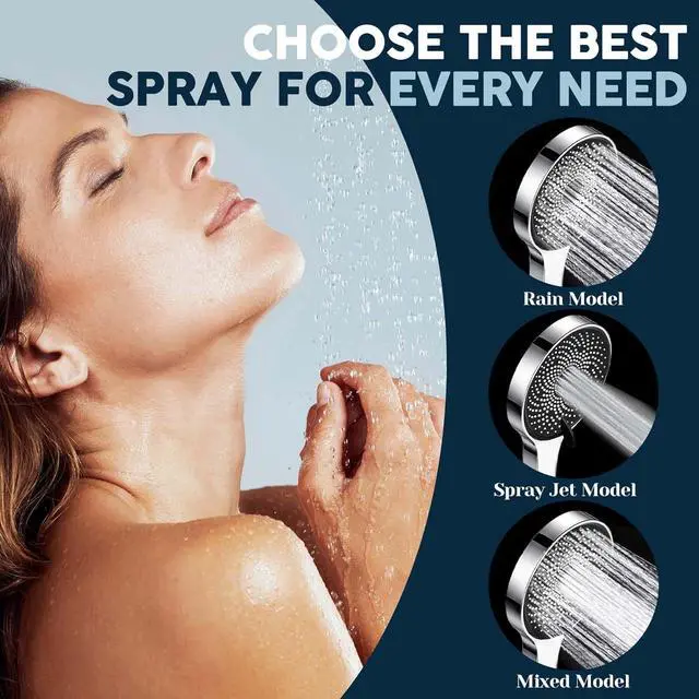 Alt view image 7 of 7 - Shower Head,8Rain Shower Head with Handheld Spray Combo with 11'' Angle Adjustable Extension Arm/Flow Regulator/Shower System,High Pressure Rainfall Shower Head Bathroom,Chrome