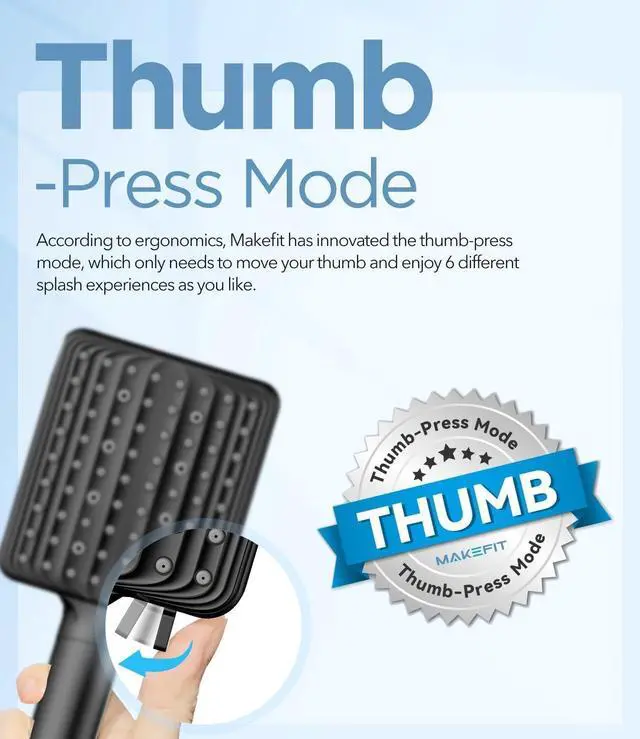 Alt view image 2 of 6 - Filtered Shower Head Black - 6 Modes High Pressure Handheld Shower Head with Filter Mineral Beads, Detachable Handheld Showerhead Set with Stainless Steel Hose and Shower Arm Bracket