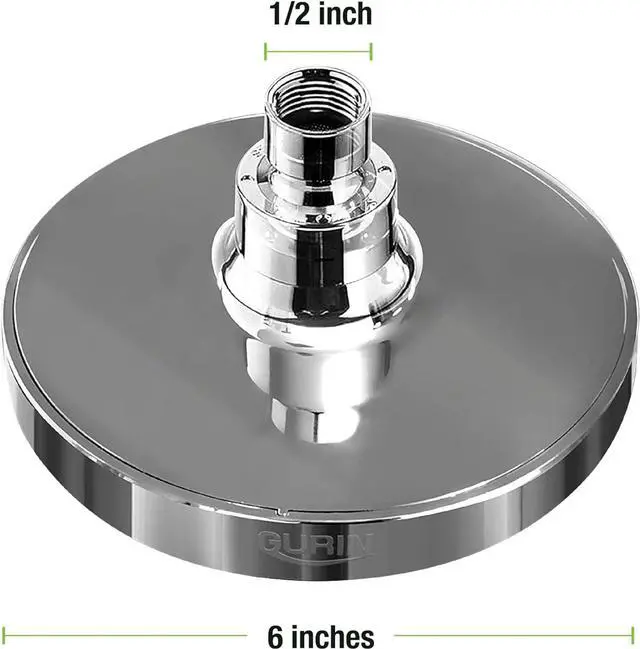 Alt view image 3 of 7 - GURIN Shower Head High Pressure Rain, Luxury Bathroom Showerhead with Chrome Plated Finish, Adjustable Angles, Anti-Clogging Silicone Nozzles (California 1.8 GPM)