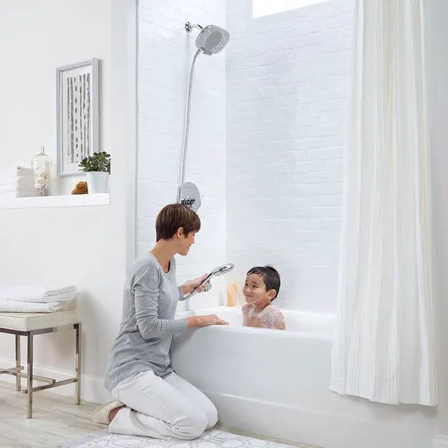 Alt view image 2 of 7 - American Standard 9038254.002 Spectra Plus Duo 4-Function 2-in-1 Handheld and Fixed Shower Head 1.8 GPM, Polished Chrome
