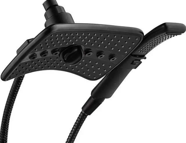 Main image of BRIGHT SHOWERS Four Spray Settings Shower Head Set Oil Rubbed Bronze and Black Finishing with 60" Long Stainless Steel Shower Hose