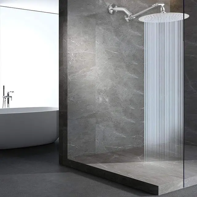 Alt view image 2 of 7 - NearMoon Rain Shower Head with 11'' Adjustable Arm, High Pressure Stainless Steel Rainfall Shower, Ultra-Thin Design - Pressure Boosting (10 Inch, Nickel)