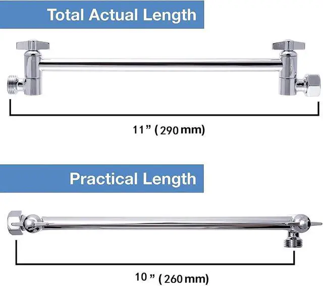 Alt view image 3 of 7 - NearMoon Rain Shower Head with 11'' Adjustable Arm, High Pressure Stainless Steel Rainfall Shower, Ultra-Thin Design - Pressure Boosting (10 Inch, Nickel)