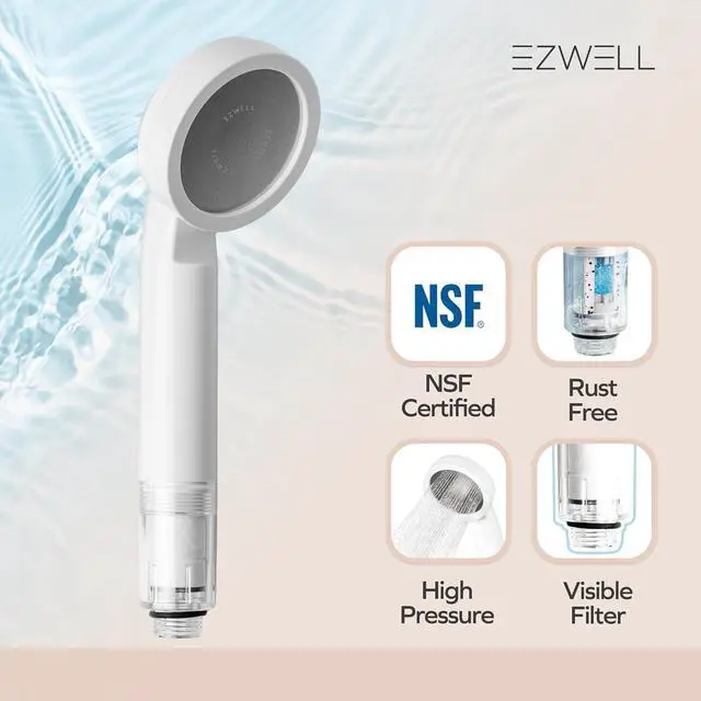 Alt view image 3 of 7 - Visible Filtered Shower Head LITE Sediment Filter with High Pressure NSF Certified Korea| Filtration System, Removes Rust | - Good for Dry skin & Hair, Travel, RV, Bathroom - Easy Install