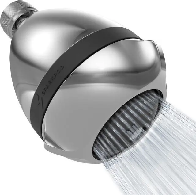 Main image of SparkPod 3-Inch Extreme High Pressure Shower Heads - Pressure Boosting with Rain, Massage & Pulsating Mode, Powerful Water-Saving Showerhead - 2.5 GPM Fixed Shower Head (Polished Chrome)