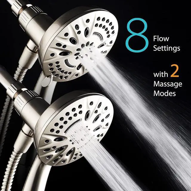 Alt view image 4 of 7 - AquaDance New Magnetic Guidance Docking System - High-Pressure 8-setting Handheld Shower Head with Giant 5 inch Face, Magnetic Bracket, Extra-long 72 inch Stainless Steel Hose/All Nickel Finish