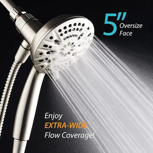 Alt view image 6 of 7 - AquaDance New Magnetic Guidance Docking System - High-Pressure 8-setting Handheld Shower Head with Giant 5 inch Face, Magnetic Bracket, Extra-long 72 inch Stainless Steel Hose/All Nickel Finish