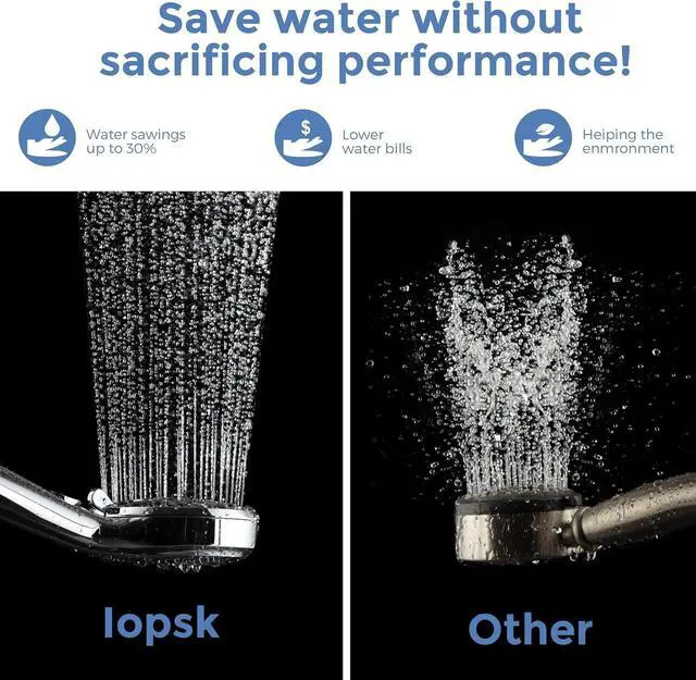 Alt view image 5 of 6 - Shower Head with Handheld 7 Spray Combo,Hand Held Showerhead with On/Off Switch,High Pressure Detachable Shower Heads with 60" Long Hose (Chrome)