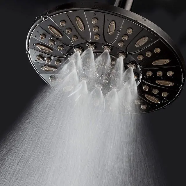 Alt view image 2 of 6 - AquaDance Oil Rubbed Bronze High Pressure 6-Setting 7" Rain Shower Head  Angle Adjustable, Anti-Clog Showerhead Jets, Tool-Free Installation-USA Standard Certified-U.S. Brand
