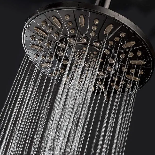 Alt view image 3 of 6 - AquaDance Oil Rubbed Bronze High Pressure 6-Setting 7" Rain Shower Head  Angle Adjustable, Anti-Clog Showerhead Jets, Tool-Free Installation-USA Standard Certified-U.S. Brand