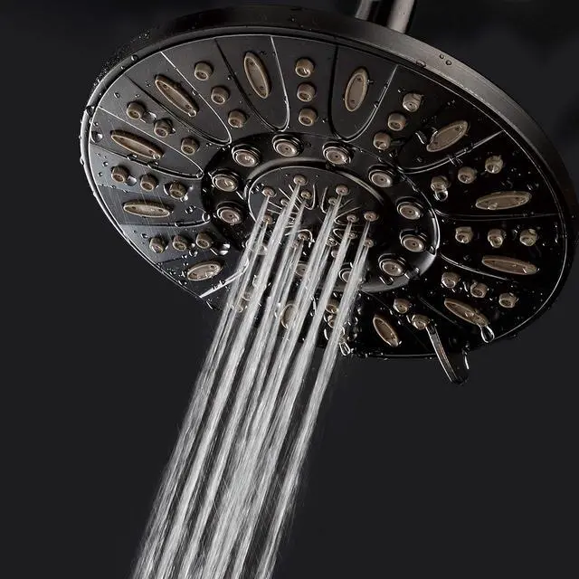 Alt view image 4 of 6 - AquaDance Oil Rubbed Bronze High Pressure 6-Setting 7" Rain Shower Head  Angle Adjustable, Anti-Clog Showerhead Jets, Tool-Free Installation-USA Standard Certified-U.S. Brand