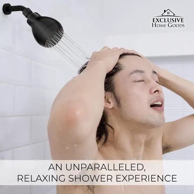 Alt view image 6 of 7 - High Pressure Shower Head - Powerful Deluxe Bathroom Showerhead with Strong Spray Stream and Small Silicone Nozzles - Universal Fit Works with High and Low Water Flow Showers