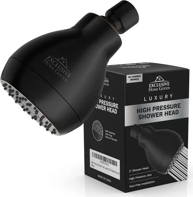 Alt view image 7 of 7 - High Pressure Shower Head - Powerful Deluxe Bathroom Showerhead with Strong Spray Stream and Small Silicone Nozzles - Universal Fit Works with High and Low Water Flow Showers