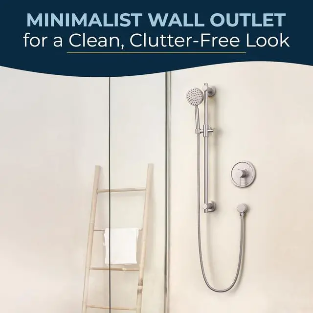 Alt view image 3 of 7 - HammerHead Showers All Metal Drop Ell Wall Mount Elbow, 1/2" Shower Hose Connector, Round Handheld Shower Head Elbow Adapter, Shower Drop, Brushed Nickel