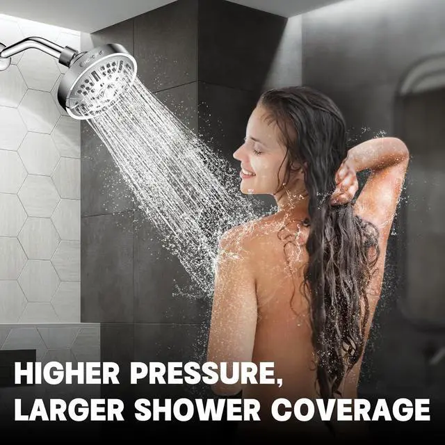 Alt view image 5 of 6 - HOPOPRO Upgraded 9 Settings High Pressure Shower Head, NBC News Recommended Brand Fixed Showerhead Adjustable Bathroom Showerhead Multi-functional Rainfall Showerhead for Low Water Flow (Chrome)
