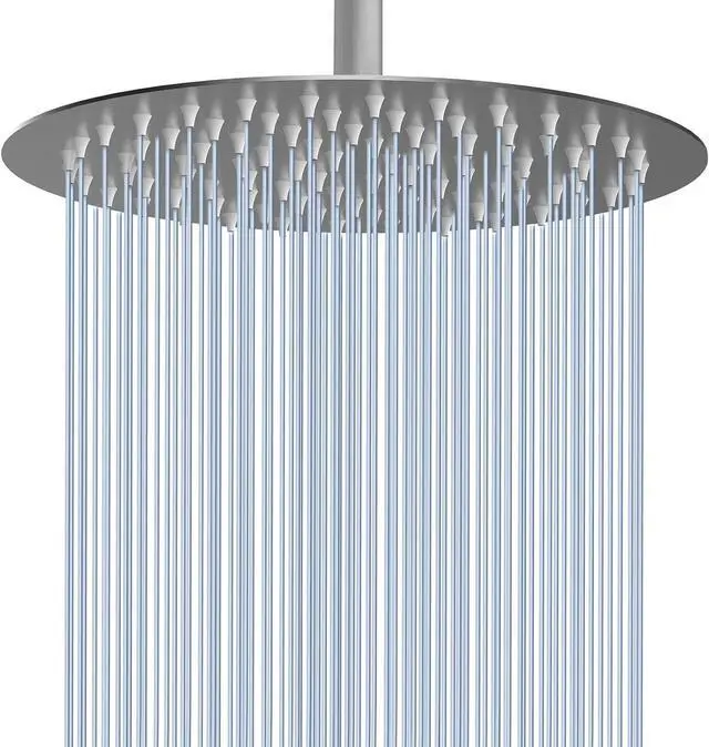 Main image of Voolan Rain Shower Head, High Flow Large Rainfall Showerhead Made of All Metal Stainless Steel, Waterfall Body Covering, Universal Wall and Ceiling Mount (12 Inch, Brushed Nickel)