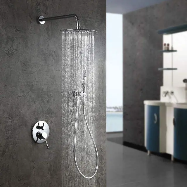 Alt view image 2 of 6 - Voolan Rain Shower Head, High Flow Large Rainfall Showerhead Made of All Metal Stainless Steel, Waterfall Body Covering, Universal Wall and Ceiling Mount (12 Inch, Brushed Nickel)
