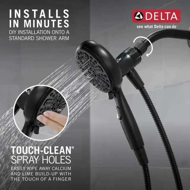 Alt view image 5 of 7 - DELTA 75609BL SureDock Handheld Showerhead, Matte Black