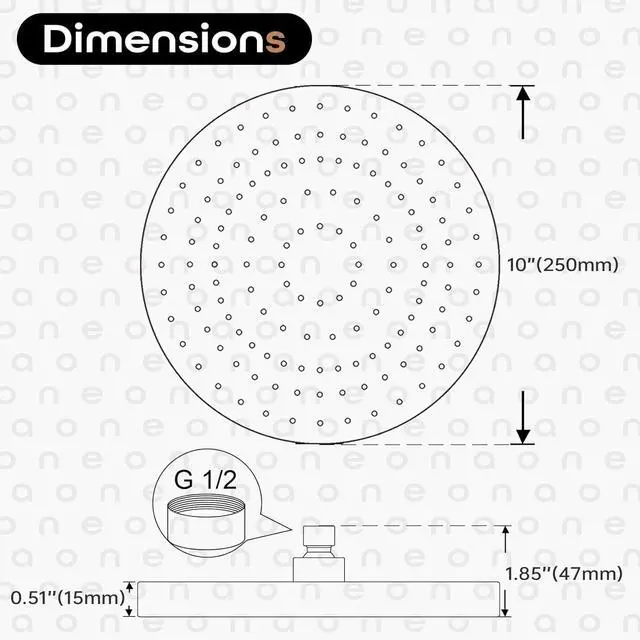 Alt view image 2 of 7 - Waterfall Showerhead 10-Inch Bathroom Overhead Rainfall Shower Head with Adjustable Angle High Pressure 2.5 GPM, 2 Pack Chrome SH001CH-D10-P2