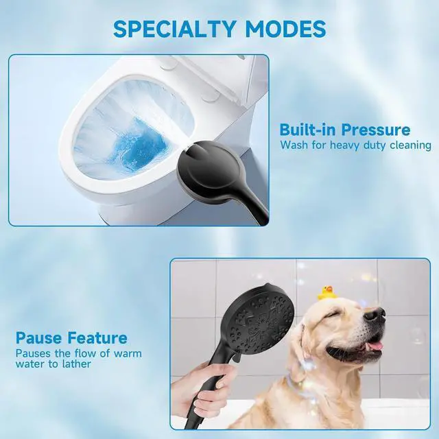 Alt view image 6 of 7 - Filtered Shower Head With Handheld Spray Combo, High Pressure 6" Rain Showerhead & 5" Handheld Dual Shower Head with Filters, Double Shower Heads Set for Hard Water, 69" Shower Hose,Black