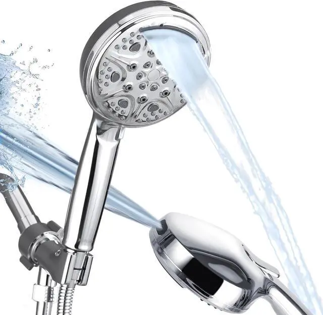 Main image of KINSE High Pressure Shower Head with Hose,9-Mode Handheld Shower Head, 5" Shower Head with 71" Extra Long Shower Hose & Adjustable Bracket,Built-In Power Wash to Clean Tub, Tile & Pets