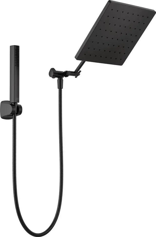 Main image of Delta 75527 Universal Showering 1.75 GPM Single Function Modern Rain Shower Head and Hand Shower Combo with Adjustable Extension Arm and Touch-Clean Nozzles - Matte Black