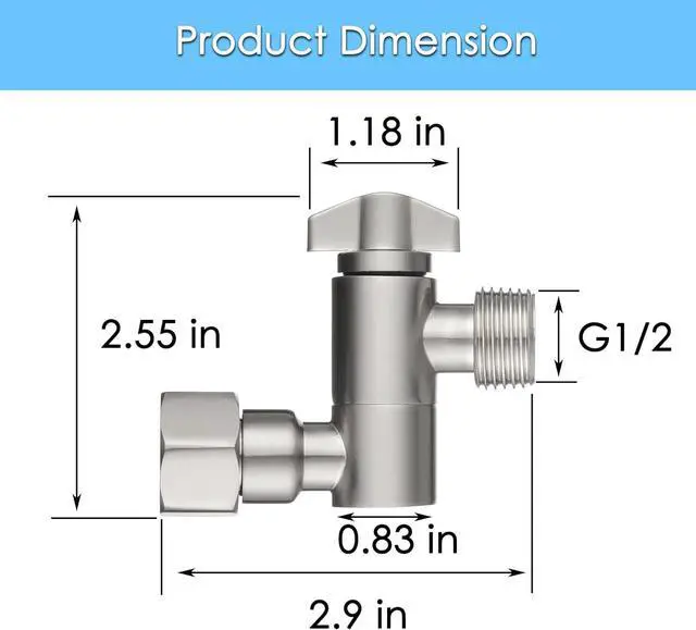 Alt view image 2 of 7 - Shower Head Elbow Adapter, Brushed Nickel 360° Adjustable Shower Head Adapter, Wall Mounted Shower Arm Connector, Shower Arm Extention for Fixed and Rain Shower Head, SE002BN