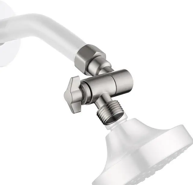 Main image of Shower Head Elbow Adapter, Brushed Nickel 360° Adjustable Shower Head Adapter, Wall Mounted Shower Arm Connector, Shower Arm Extention for Fixed and Rain Shower Head, SE002BN