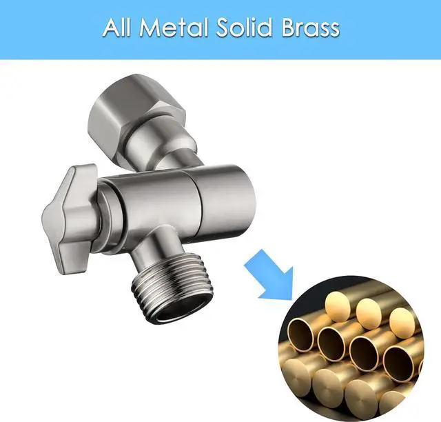 Alt view image 3 of 7 - Shower Head Elbow Adapter, Brushed Nickel 360° Adjustable Shower Head Adapter, Wall Mounted Shower Arm Connector, Shower Arm Extention for Fixed and Rain Shower Head, SE002BN
