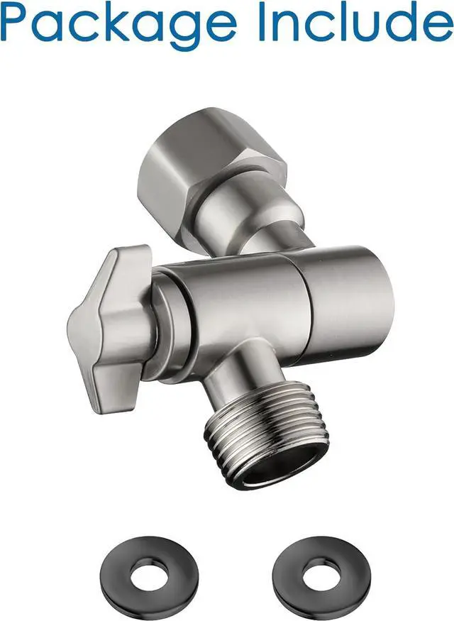 Alt view image 6 of 7 - Shower Head Elbow Adapter, Brushed Nickel 360° Adjustable Shower Head Adapter, Wall Mounted Shower Arm Connector, Shower Arm Extention for Fixed and Rain Shower Head, SE002BN