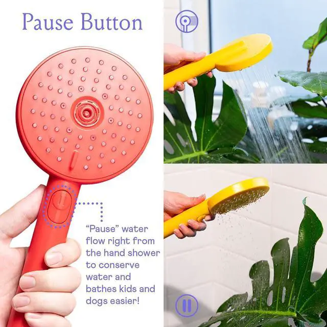 Alt view image 3 of 7 - Sproos - Handheld Shower Head, High Pressure, 3 Spray Functions Plus Pause, Extra Long 70 Inch Hose - Eco-friendly Materials - Easy DIY Installation - High Pressure Performance - Green